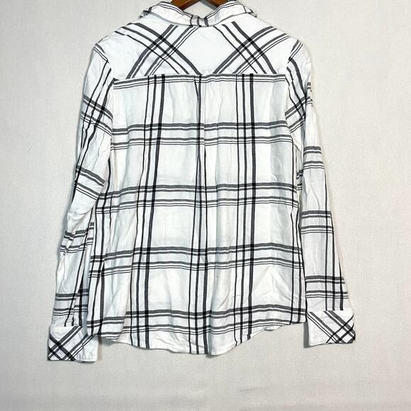 White House White‎ & Black Market Plaid Button-Down Shirt Blouse Tunic - Size 10 - Picture 3 of 7